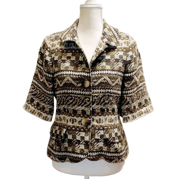 DONCASTER Brown Button Front Blazer Jacket Suit - Size 8 - Picture 1 of 12